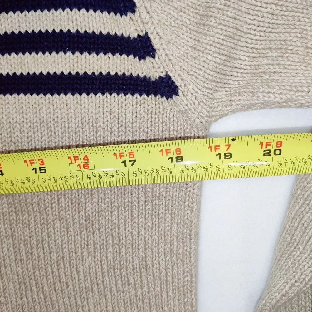 Vintage 90's Croft & Barrow 100% Cotton Knit Band Sweater Size S Long Sleeve